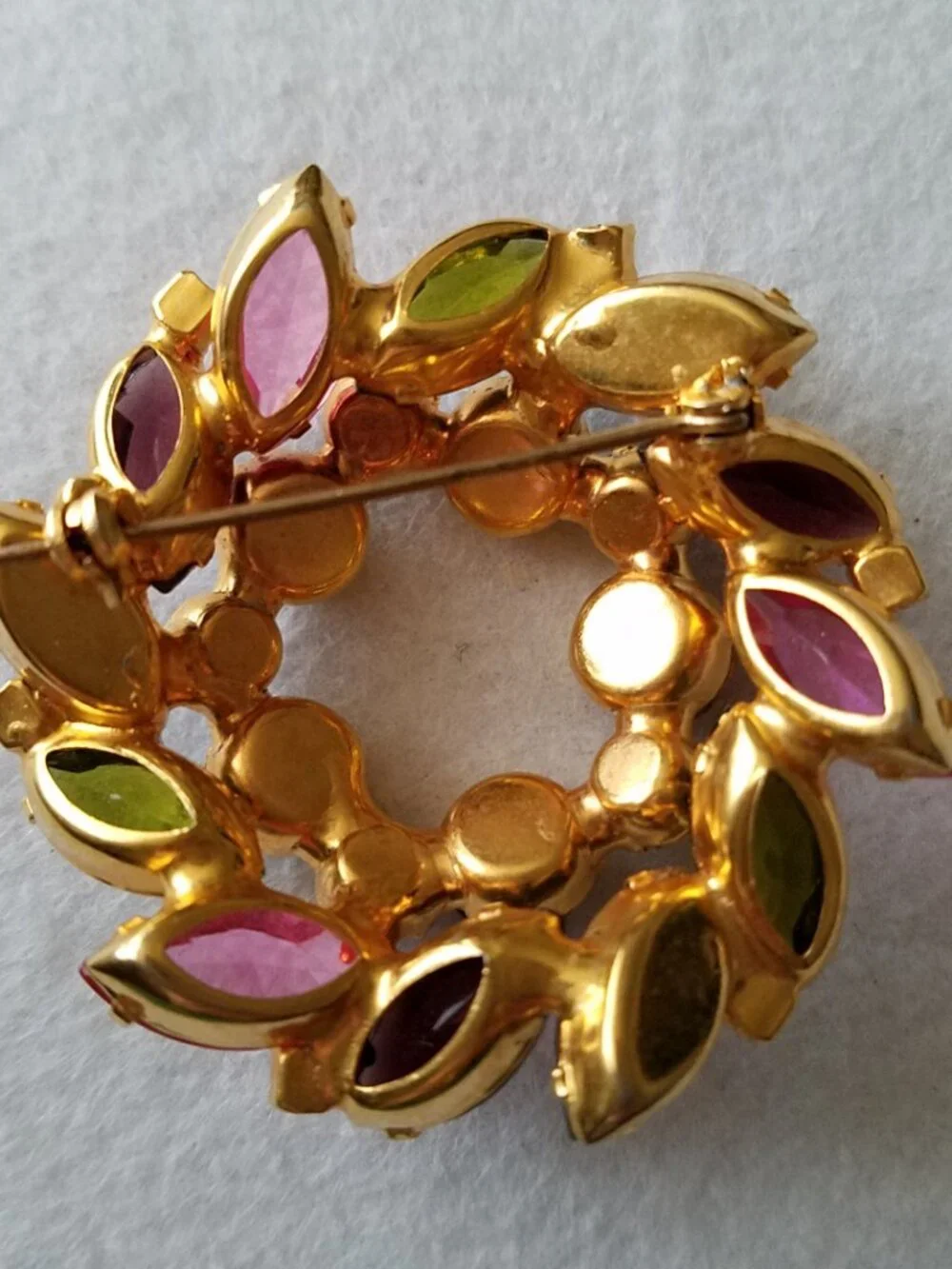 Vintage Juliana Multicolor Rhinestone Brooch Verified